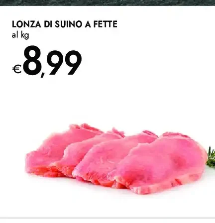 Lonza di suino a fette
