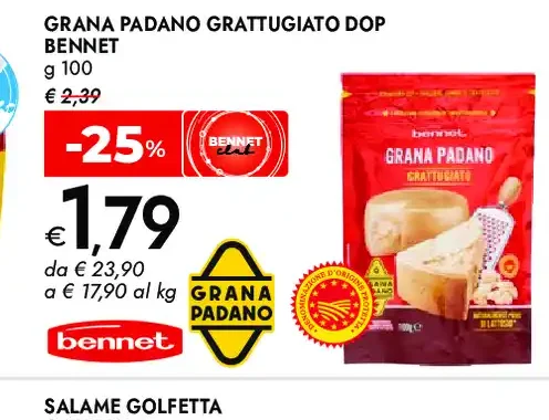 Grana Padano grattugiato DOP Bennet