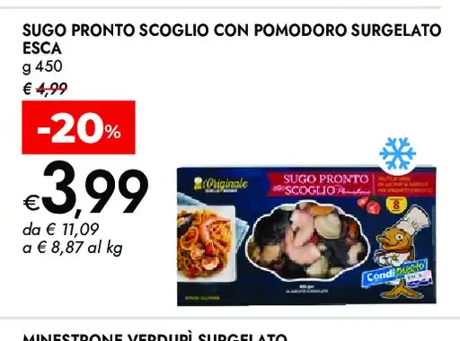 Sugo pronto scoglio con pomodoro surgelato