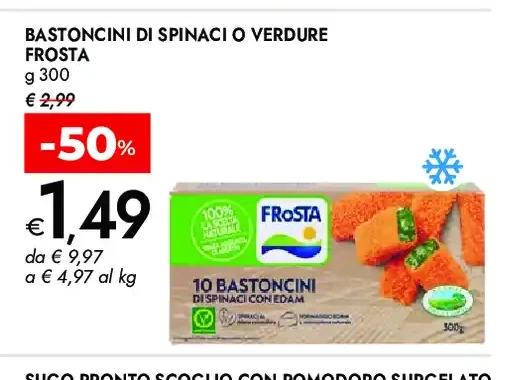 Bastoncini di spinaci o verdure