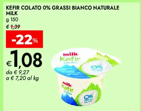 Kefir Colato 0% Grassi Bianco Naturale Milk