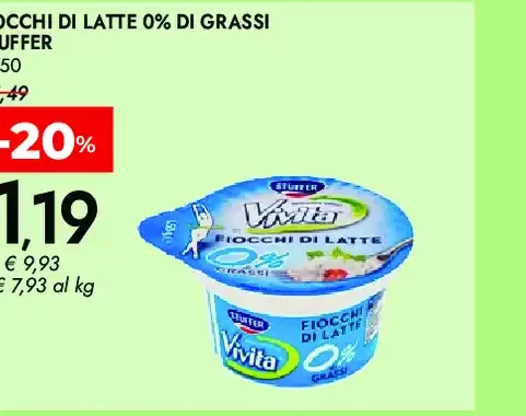 Fiocchi di Latte 0% di Grassi Stuffer