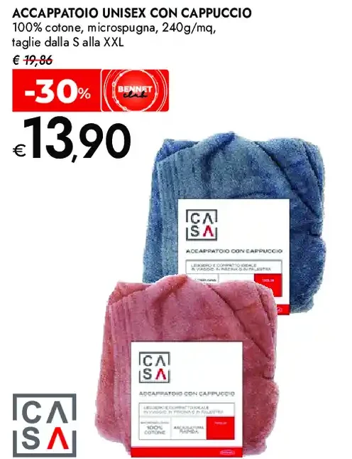 Accappatoio unisex con cappuccio