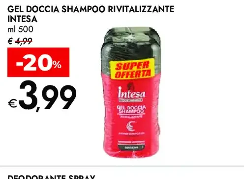 Gel doccia shampoo rivitalizzante Intesa