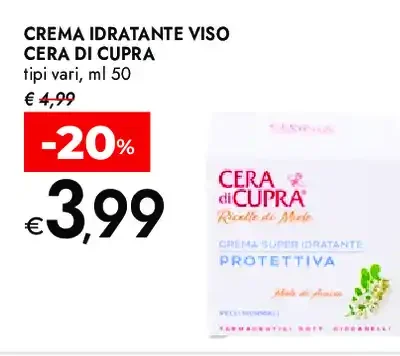 Crema idratante viso Cera di Cupra