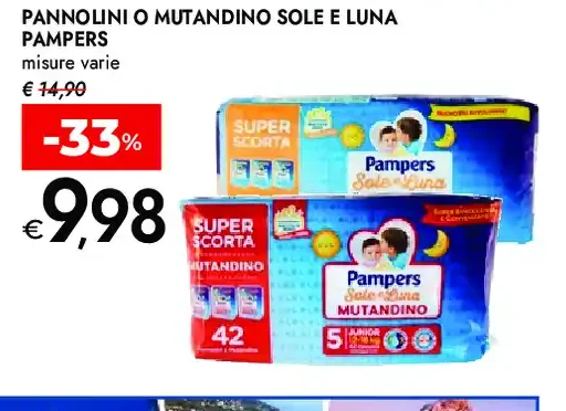 Pannolini o mutandino Sole e Luna Pampers
