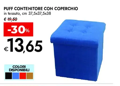 Puff contenitore con coperchio