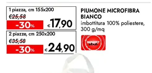 Piumone microfibra bianco