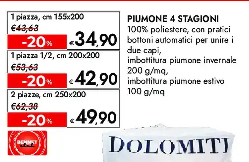 Piumone 4 stagioni