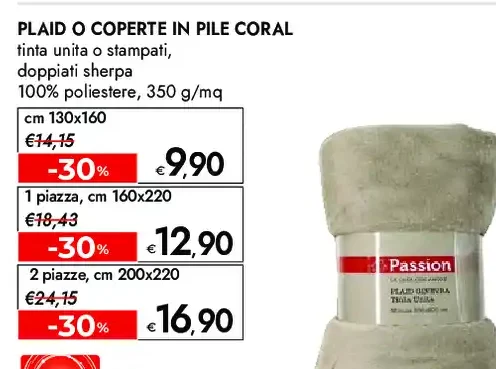Plaid o coperta in pile coral
