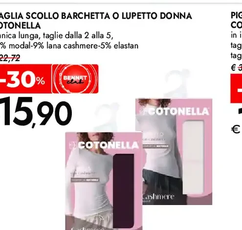 Maglia scollo barchetta o lupetto donna cotonella