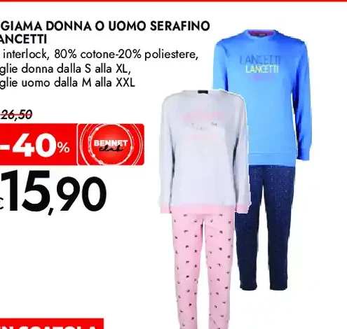Pigiama donna o uomo Serafino Lancetti