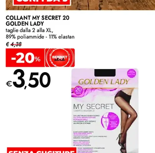 Collant My Secret 20 Golden Lady