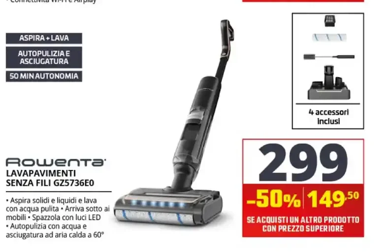 Rowenta lavapavimenti senza fili GZ5736E0