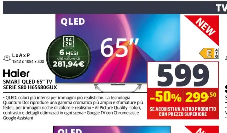 Haier Smart QLED TV 65" serie 80 H65S80GUX