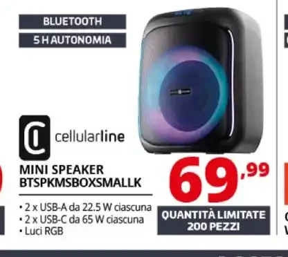 Cellularline Mini Speaker BTSPKMSBOXSMALLK