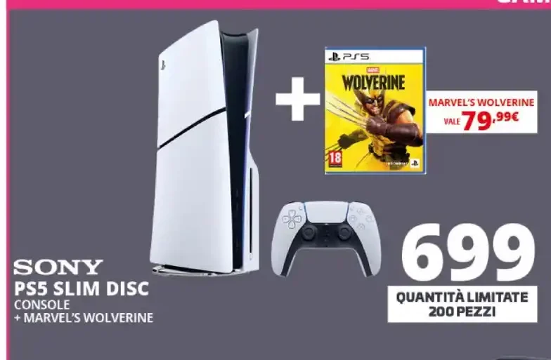 Sony PS5 Slim Disc + Marvel's Wolverine