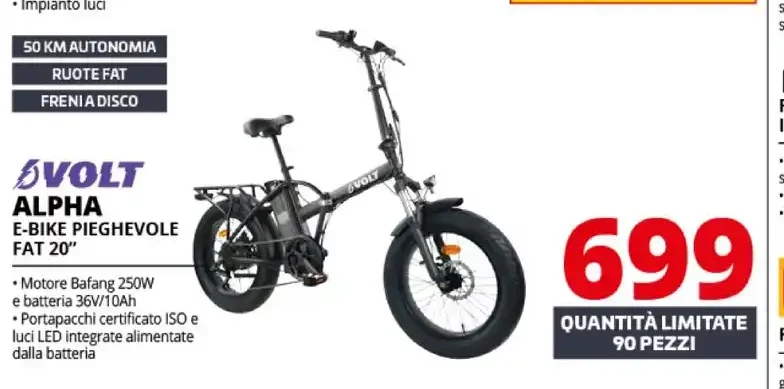 Volt Alpha E-Bike Pieghevole Fat 20”