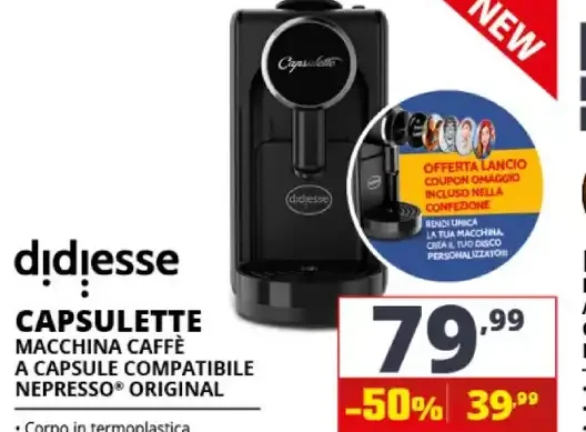 Didiesse Capsulette macchina caffè compatibile Nespresso Original