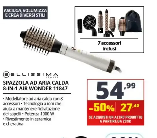 Bellissima spazzola ad aria calda 8-in-1 Air Wonder 11847