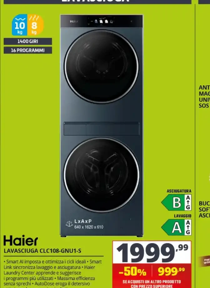 Haier lavasciuga CLC108-GNU1-S