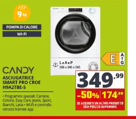 Candy asciugatrice Smart Pro Croe H9A2TBE-S