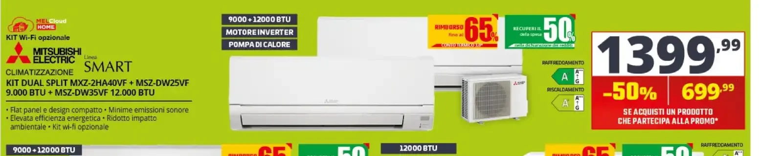 Climatizzatore dual split Mitsubishi Electric Smart