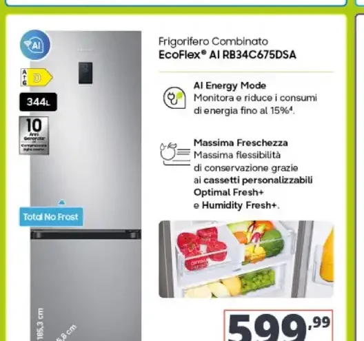Frigorifero combinato Samsung EcoFlex AI