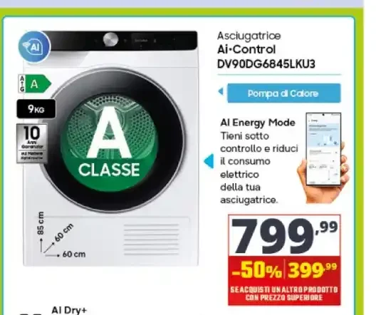 Asciugatrice Samsung AI Control 9 kg