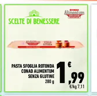 Pasta sfoglia rotonda Conad Alimentum senza glutine