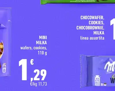 Mini Milka wafers e cookies