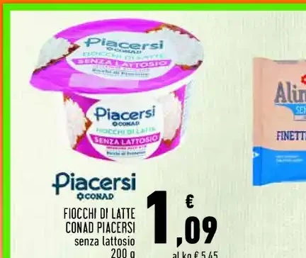 Fiocchi di latte Conad Piacersi senza lattosio