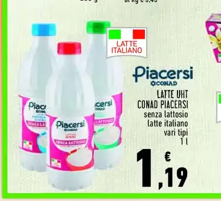 Latte UHT Conad Piacersi senza lattosio