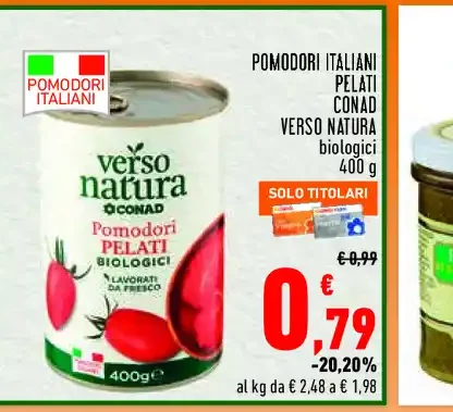 Pomodori pelati Verso Natura Conad