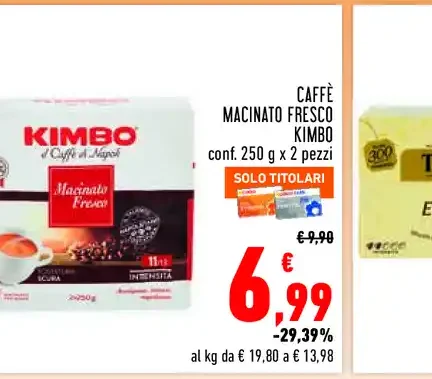 Caffè macinato fresco Kimbo