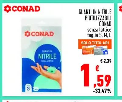 Guanti in nitrile riutilizzabili Conad