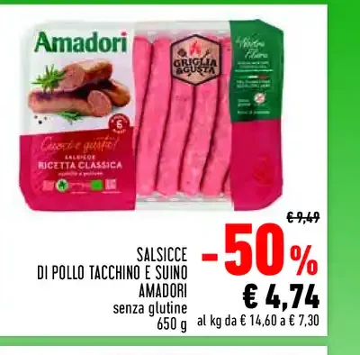Salsicce di pollo tacchino e suino