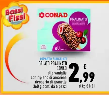Gelato pralinato Conad