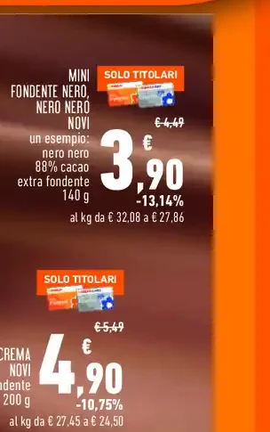Mini cioccolato fondente Nero Nero Novi