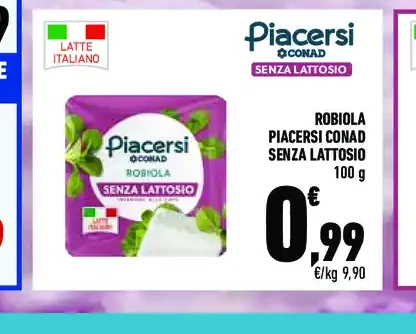 Robiola Piacersi Conad senza lattosio
