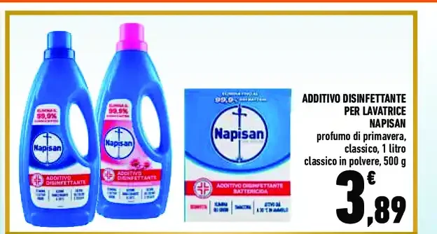 Additivo disinfettante per lavatrice Napisan