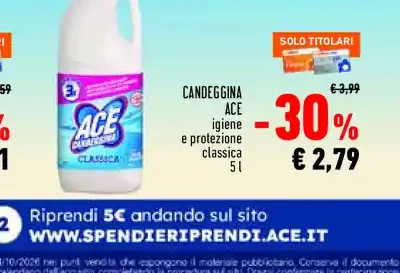 Candeggina Ace igiene e protezione classica