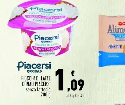 Fiocchi di latte Conad Piacersi senza lattosio