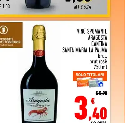 Vino spumante Aragosta brut rosé
