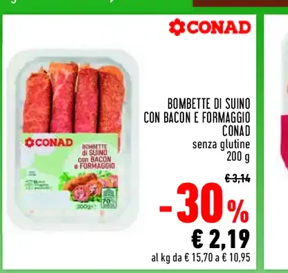 Bombette di suino con bacon e formaggio