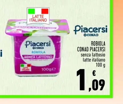 Robiola Conad Piacersi senza lattosio