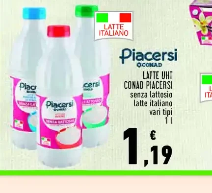 Latte UHT Conad Piacersi senza lattosio