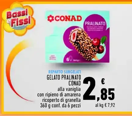 Gelato pralinato Conad