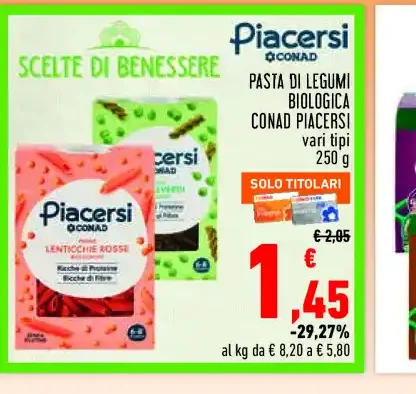 Pasta di legumi biologica Conad Piacersi