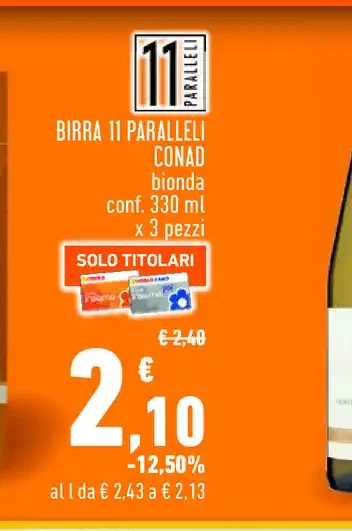 Birra bionda 11 Paralleli Conad